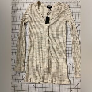NWT Monrow Women’s Large Ribbed Cardigan Sweater